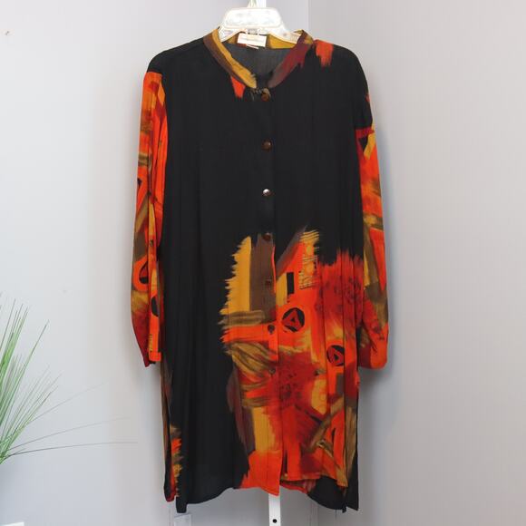 Vintage Draper's & Damon's button up tunic length dress/shirt size XL - Picture 1 of 6